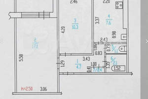 2-к квартира, вторичка, 54м2, 2/9 этаж