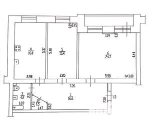 2-к квартира, вторичка, 78м2, 5/6 этаж