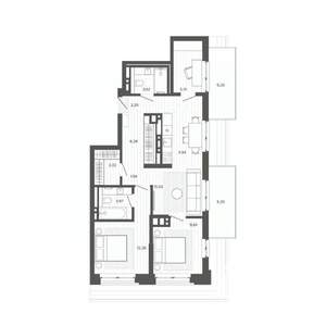 3-к квартира, вторичка, 79м2, 9/9 этаж