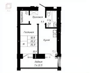 1-к квартира, вторичка, 31м2, 10/11 этаж