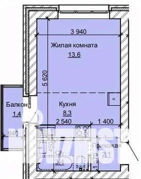 1-к квартира, строящийся дом, 29м2, 7/10 этаж