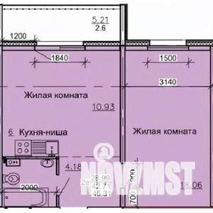 2-к квартира, вторичка, 45м2, 1/10 этаж