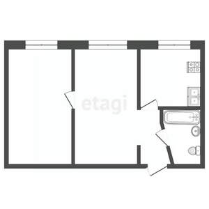 2-к квартира, вторичка, 44м2, 1/4 этаж