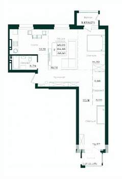 3-к квартира, строящийся дом, 87м2, 10/21 этаж