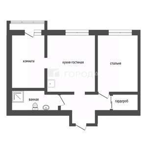 2-к квартира, вторичка, 55м2, 9/16 этаж