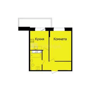 1-к квартира, вторичка, 36м2, 7/16 этаж