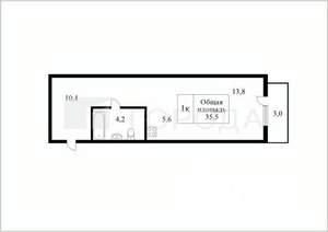 Студия квартира, вторичка, 30м2, 2/16 этаж
