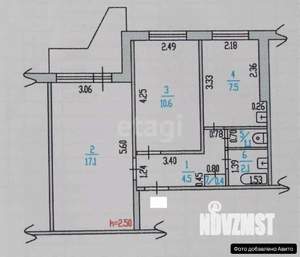 2-к квартира, вторичка, 43м2, 2/9 этаж