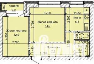 2-к квартира, строящийся дом, 45м2, 5/10 этаж