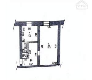 1-к квартира, вторичка, 34м2, 1/2 этаж