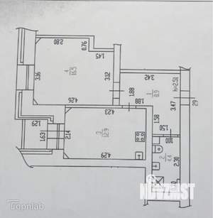 2-к квартира, вторичка, 43м2, 4/6 этаж