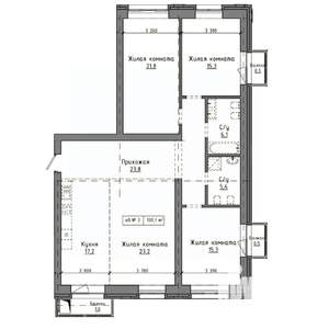 4-к квартира, вторичка, 130м2, 3/9 этаж