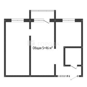 2-к квартира, вторичка, 46м2, 2/5 этаж
