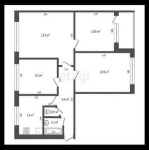 4-к квартира, вторичка, 67м2, 6/9 этаж