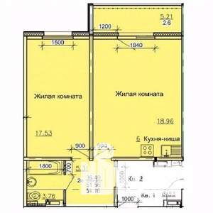 2-к квартира, строящийся дом, 54м2, 3/10 этаж