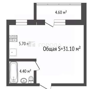 1-к квартира, вторичка, 31м2, 8/16 этаж