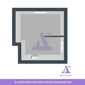 1-к квартира, вторичка, 21м2, 1/3 этаж