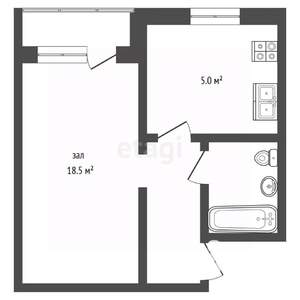 1-к квартира, вторичка, 31м2, 2/5 этаж