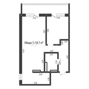 3-к квартира, вторичка, 59м2, 8/16 этаж