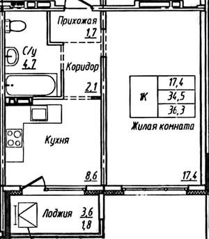 1-к квартира, вторичка, 36м2, 7/10 этаж