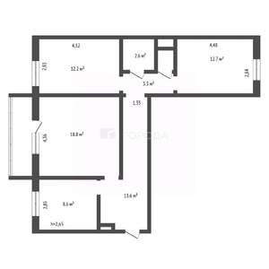 3-к квартира, вторичка, 73м2, 6/10 этаж