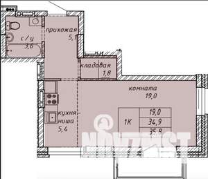 1-к квартира, строящийся дом, 36м2, 5/14 этаж
