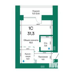 1-к квартира, вторичка, 31м2, 10/10 этаж
