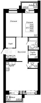 3-к квартира, вторичка, 88м2, 15/16 этаж