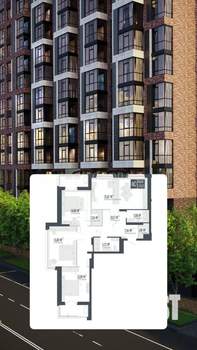 4-к квартира, вторичка, 110м2, 9/15 этаж