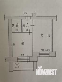 1-к квартира, вторичка, 45м2, 7/15 этаж