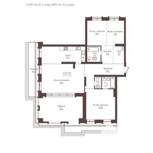 4-к квартира, строящийся дом, 194м2, 23/23 этаж