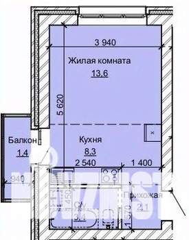 1-к квартира, строящийся дом, 29м2, 7/10 этаж
