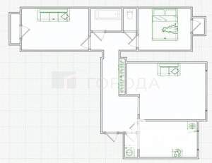 3-к квартира, вторичка, 63м2, 2/9 этаж