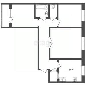 3-к квартира, вторичка, 67м2, 5/9 этаж