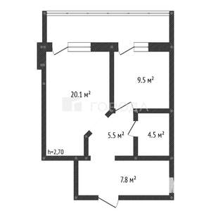 1-к квартира, вторичка, 47м2, 4/14 этаж