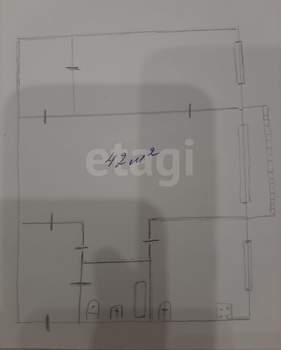 2-к квартира, вторичка, 42м2, 3/4 этаж