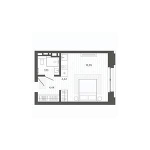 1-к квартира, строящийся дом, 26м2, 2/9 этаж