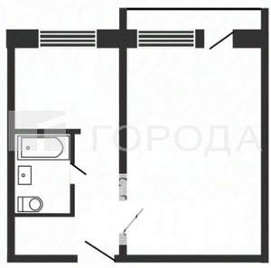 1-к квартира, вторичка, 35м2, 1/9 этаж