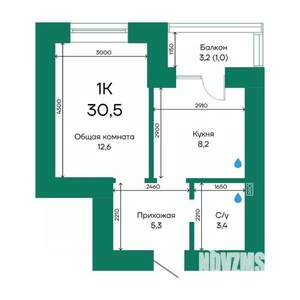 1-к квартира, строящийся дом, 31м2, 9/10 этаж