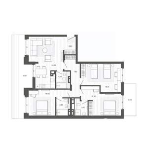 4-к квартира, вторичка, 120м2, 8/9 этаж