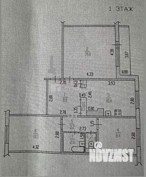 3-к квартира, вторичка, 66м2, 1/10 этаж