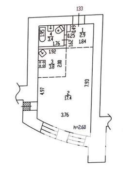 Студия квартира, вторичка, 28м2, 7/10 этаж