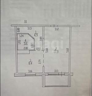 1-к квартира, вторичка, 36м2, 3/10 этаж