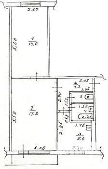 2-к квартира, вторичка, 45м2, 5/5 этаж