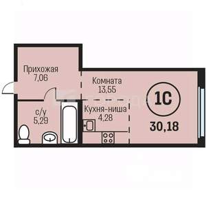Студия квартира, вторичка, 31м2, 7/24 этаж
