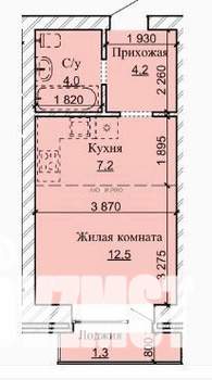 Студия квартира, строящийся дом, 29м2, 3/17 этаж
