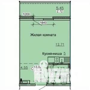 Студия квартира, строящийся дом, 28м2, 7/10 этаж
