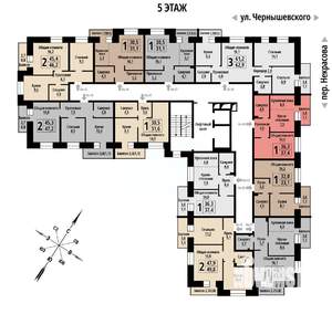 1-к квартира, строящийся дом, 37м2, 5/10 этаж