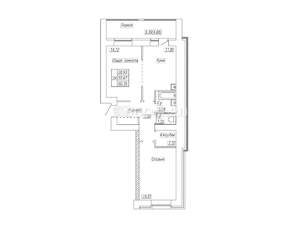 2-к квартира, вторичка, 56м2, 6/17 этаж