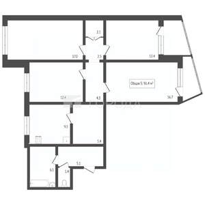 4-к квартира, вторичка, 97м2, 6/10 этаж